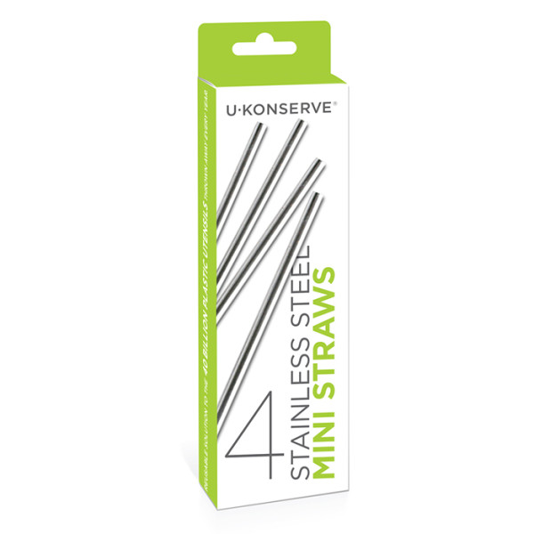 Ukonserve Stainless Steel Mini Straws 4pk