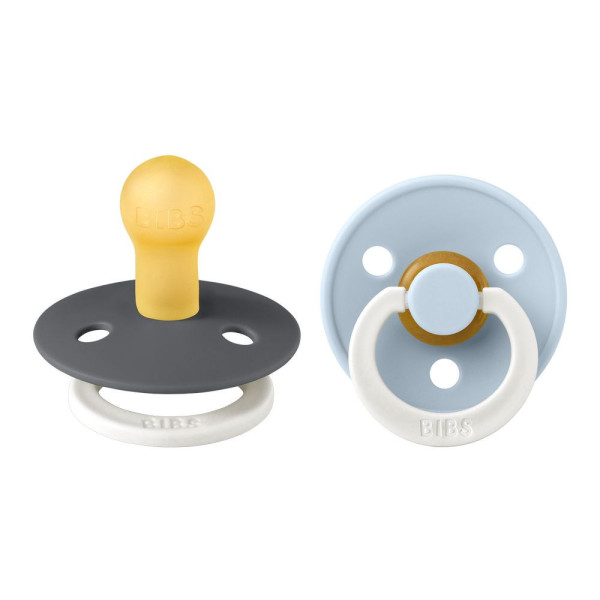 Bibs Colour Round Pacifier 2 Pack Size 2 GLOW in the Dark