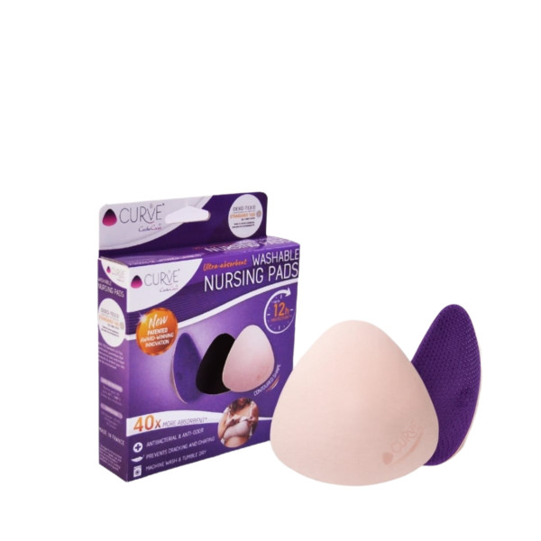 Curve Ultra-absorbent Washable Nursing Pads Night - Purple
