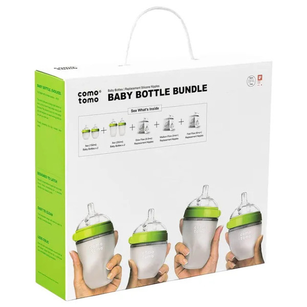Comotomo Baby Bottle Bundle - Green
