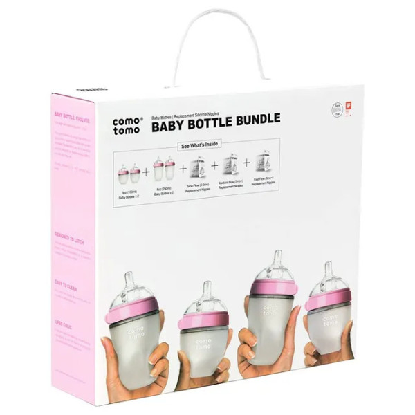 Comotomo Baby Bottle Bundle - Pink