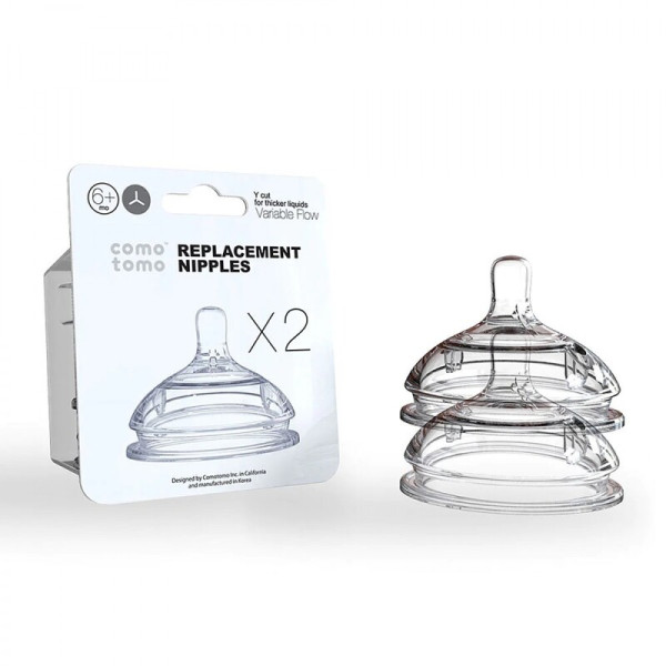 Comotomo Natural Silicone Teat 2pck - Variable Flow