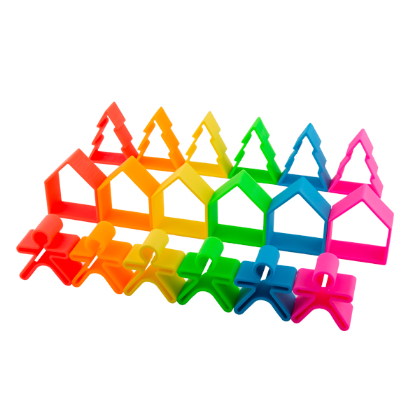 Dena 6 Kids + 6 Houses + 6 Trees Teething Toys