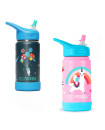 Ecovessel The Frost - Insulated Stainless Steel Kids Water Bottle with Straw 12oz