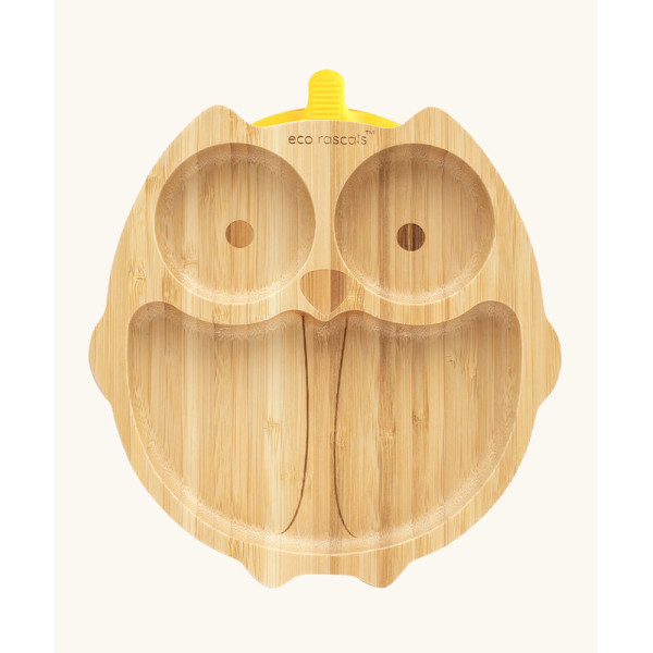 Eco Rascals Bamboo Owl Suction Plate 