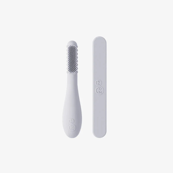 EZPZ  Baby Led Toothbrush and Tongue Depressor Pewter