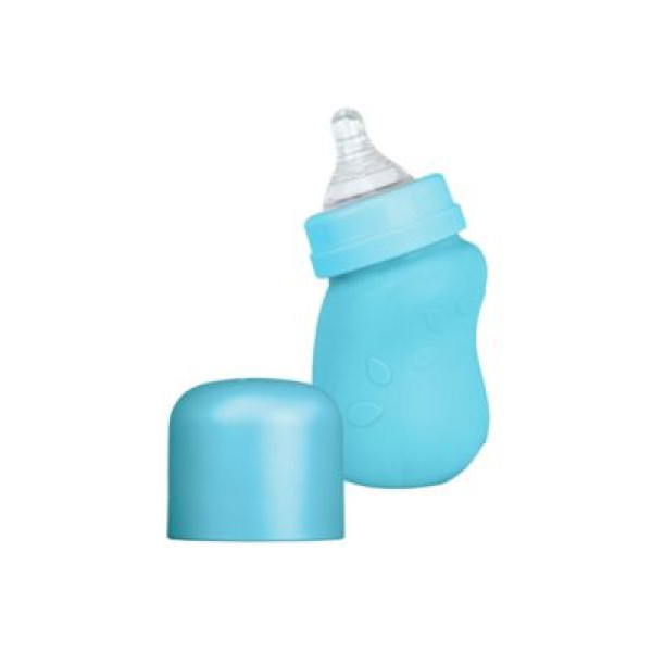 Green Sprouts Baby Glass Bottle with Silicone Cover 5oz - Aqua 