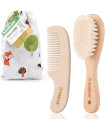 Haakaa Goat Wool Baby Hair Brush & Comb Set