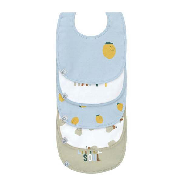 Lassig Bibs Value Pack 5pcs - Happy Fruits Lemon 