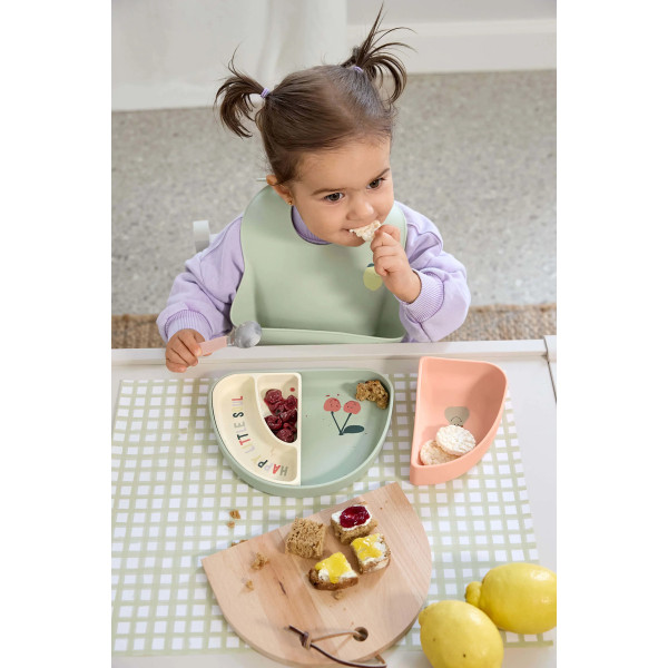 Lässig Silicone Suction Dish Set - Happy Fruits Cherry 