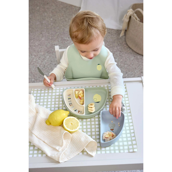 Lässig Silicone Suction Dish Set - Happy Fruits Lemon