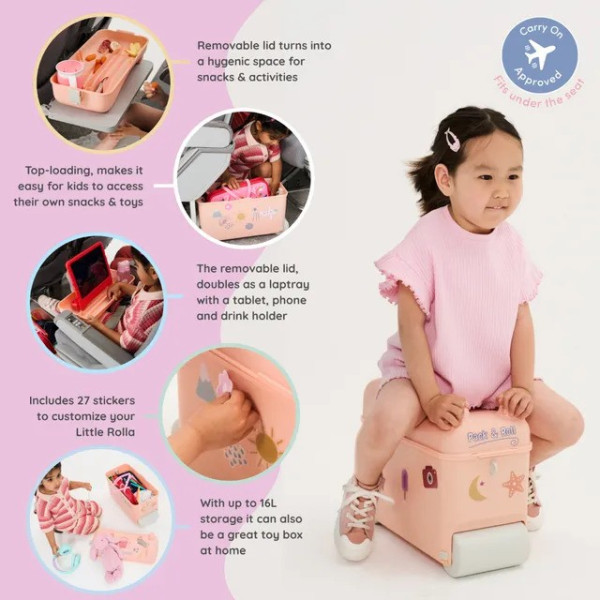 Little Rolla Ride-On Suitcase Dusty Pink