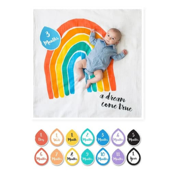 Lulujo Baby First Year Blanket and Card Set - A Dream Come True