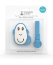 Matchstick Monkey Flat Face Teether & Clip- Blue and Pink