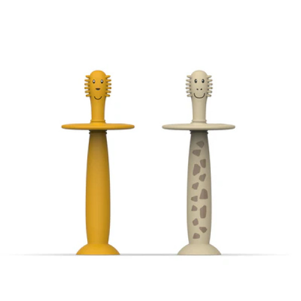 Matchstick Monkey Toothbrush with Stopper - Lion/Giraffe
