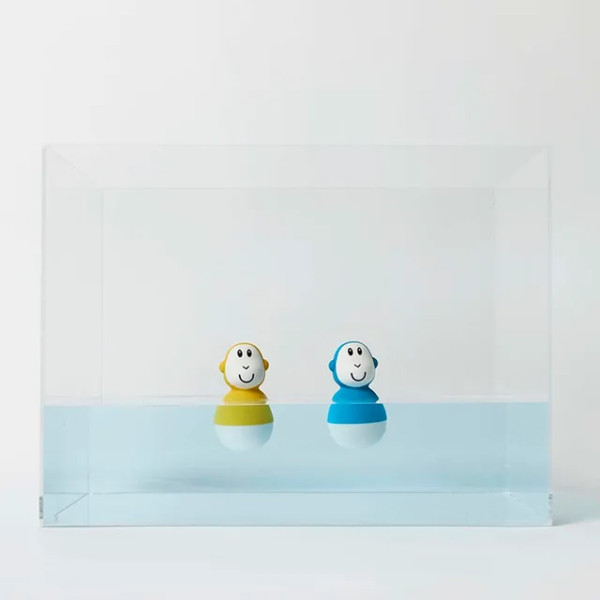 Matchstick Monkey Bathtime Wobbler - Yellow/Blue
