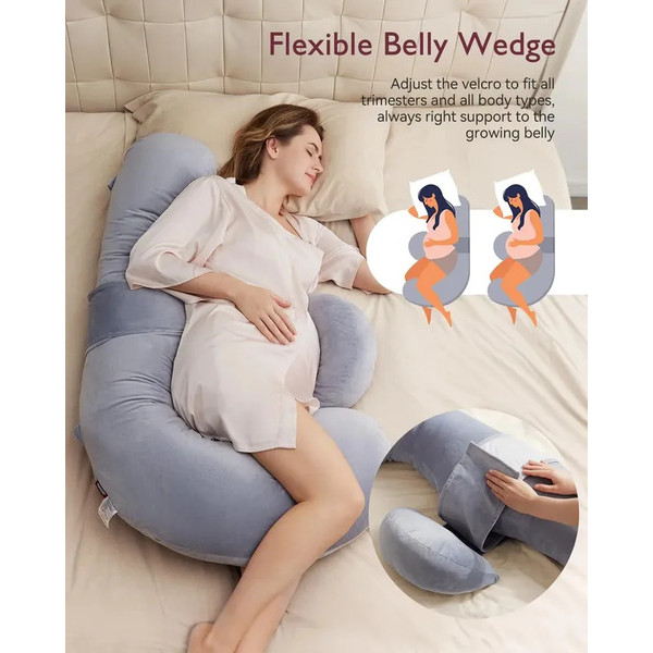 Momcozy F Shape Adjustable Maternity Pillow