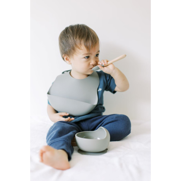 Milk It Baby Bib & Bowl Set - Army Green