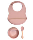 Milk It Baby Bib & Bowl Set - Dusty Pink
