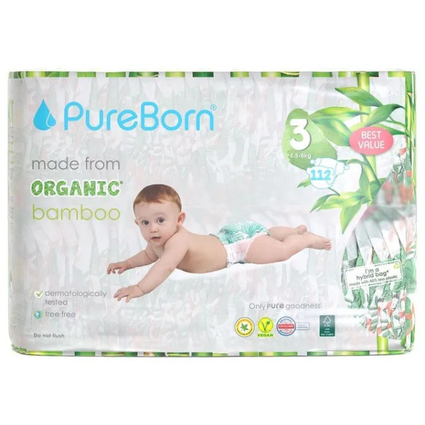 Pureborn Organic Diaper Master Pack #3 x 112