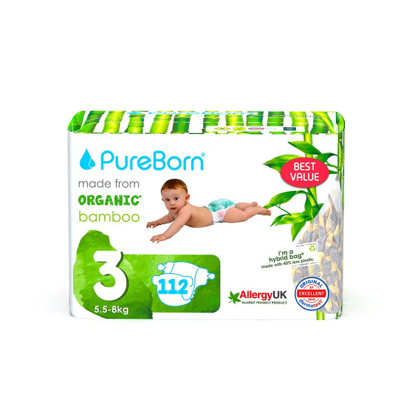 Pureborn Organic Diaper Master Pack #3 x 112