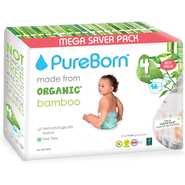 Pureborn Organice Diaper Master Pack #4 x 96