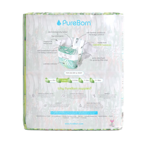 Pureborn Organic Diaper Double Pack Size 2 x64's