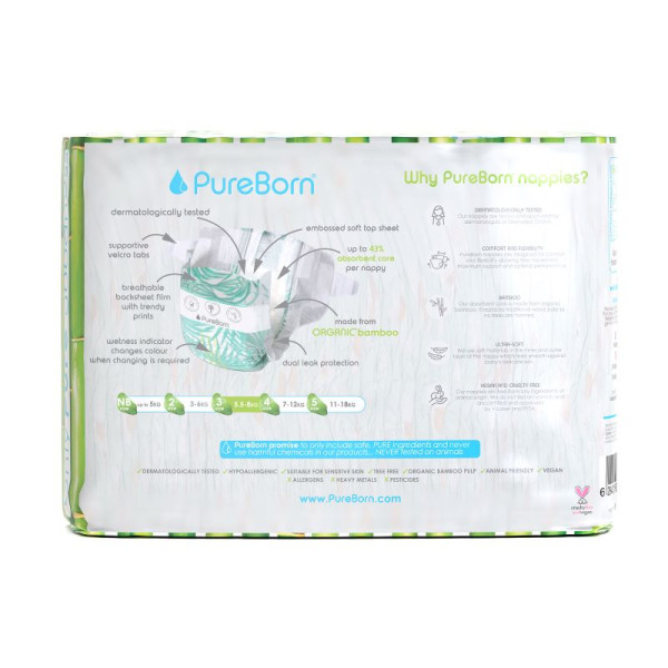 Pureborn Organic Diaper Single Pack Size 3 x28's
