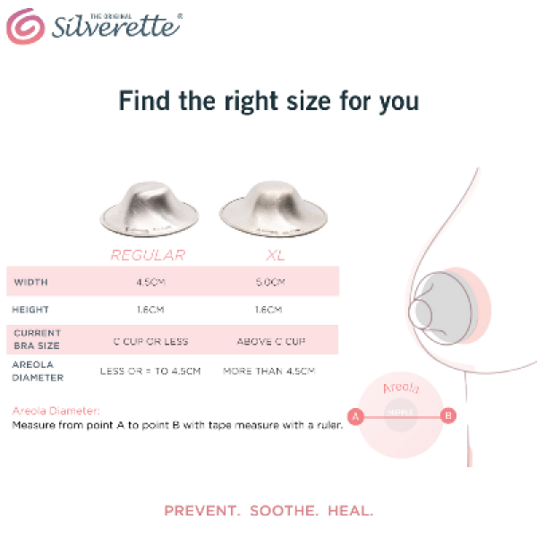 Silverette Silver Nursing Cups XL