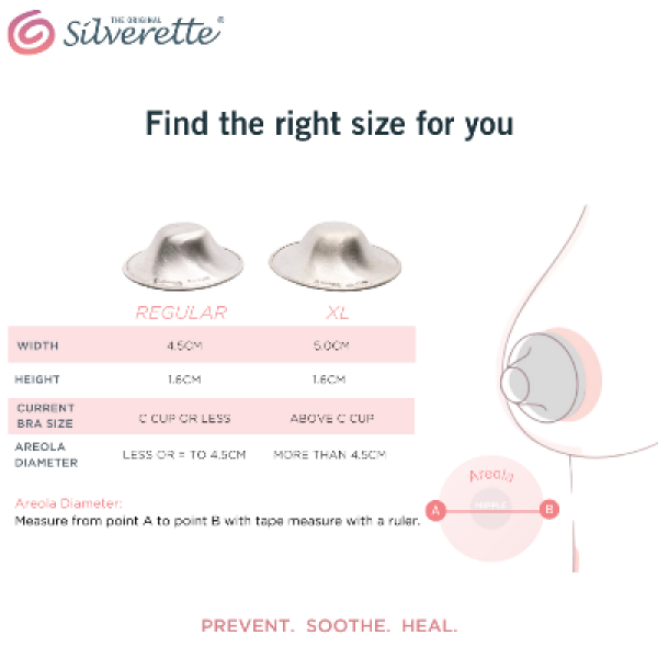 Silverette Silver Nursing Cups Regular