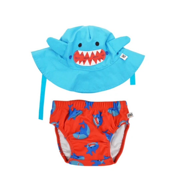 Zoocchini Baby Swim Diaper & Sun Hat Set Sherman The Shark